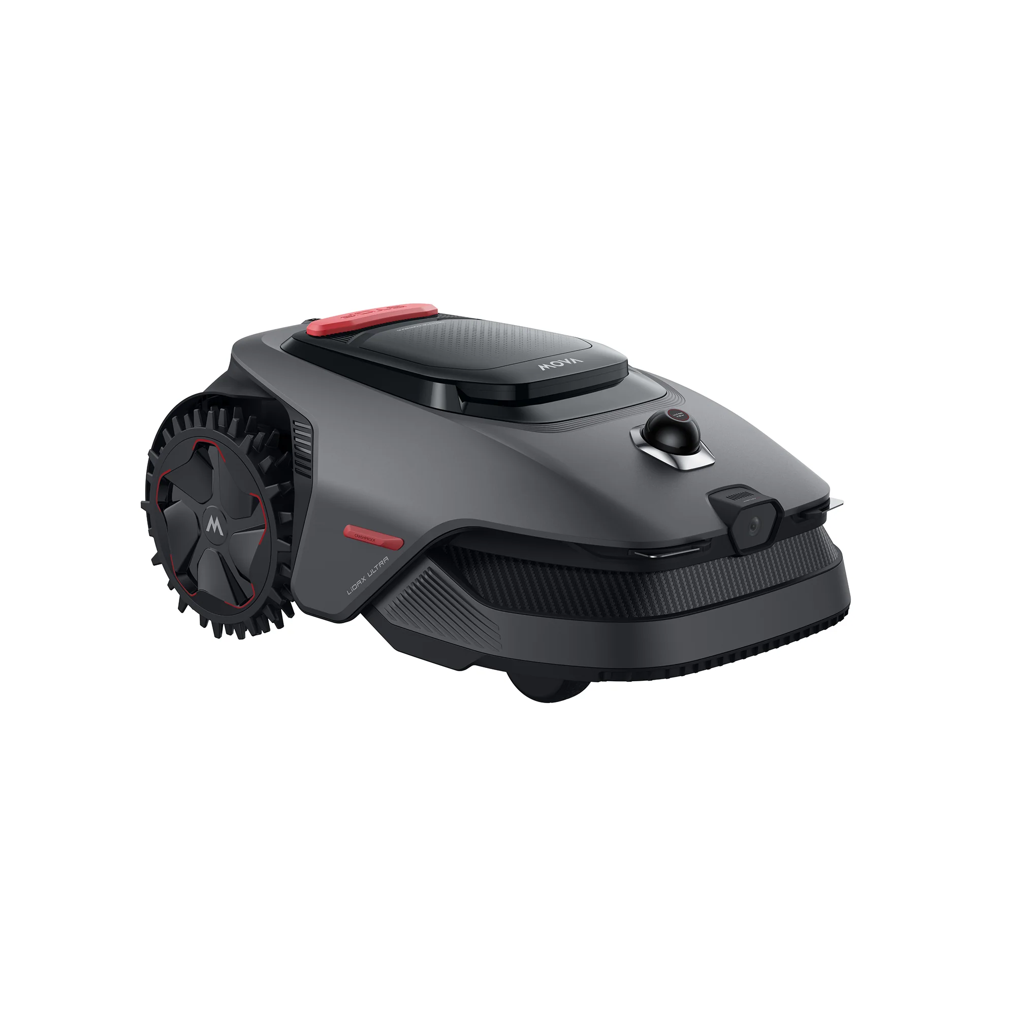 Robot tondeuse MOVA LiDAX Ultra 800 vu de trois quarts, visuel officiel MOVA
