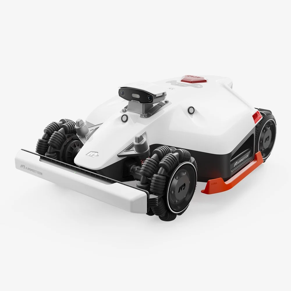 Mammotion LUBA 2 AWD en trois quarts, photo officielle Mammotion